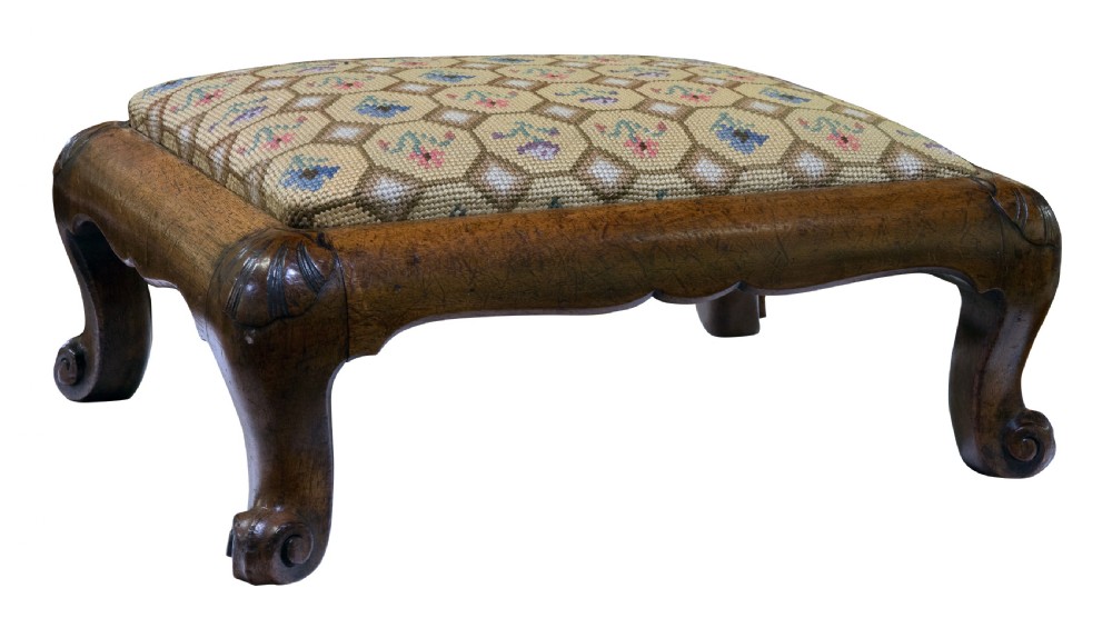 Walnut Footstool C1870
