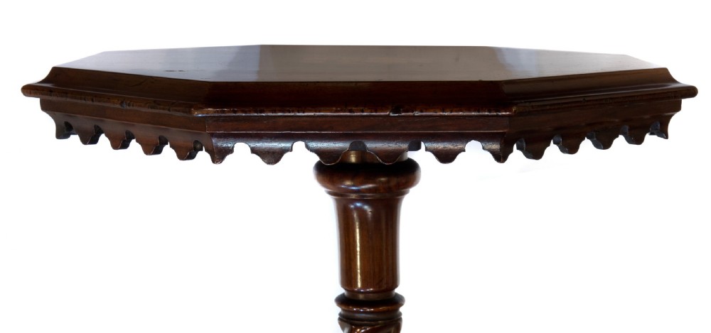 Walnut & Marquetry Wine Table C1860 View III