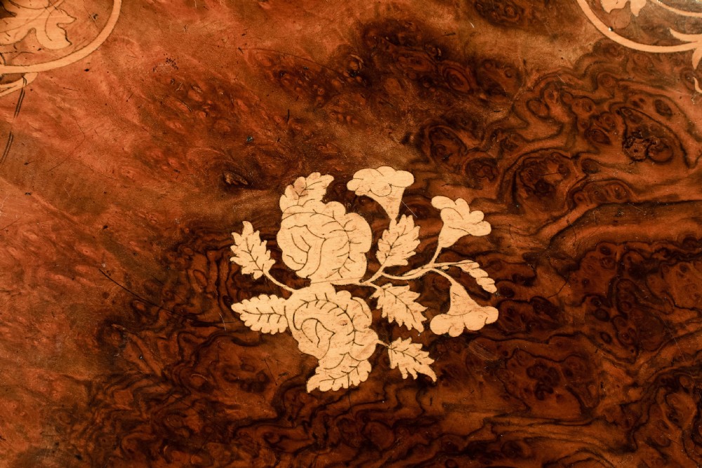Walnut & Marquetry Wine Table C1860 View VI