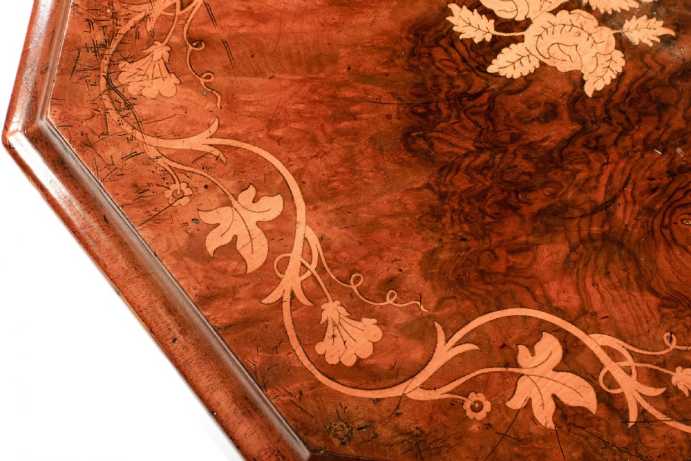 Walnut & Marquetry Wine Table C1860 View VIII