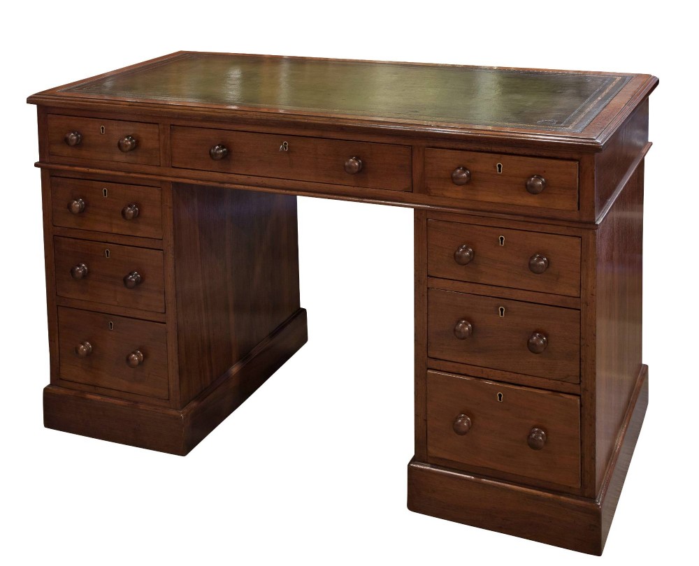 Victorian Mahogany Pedestal Desk