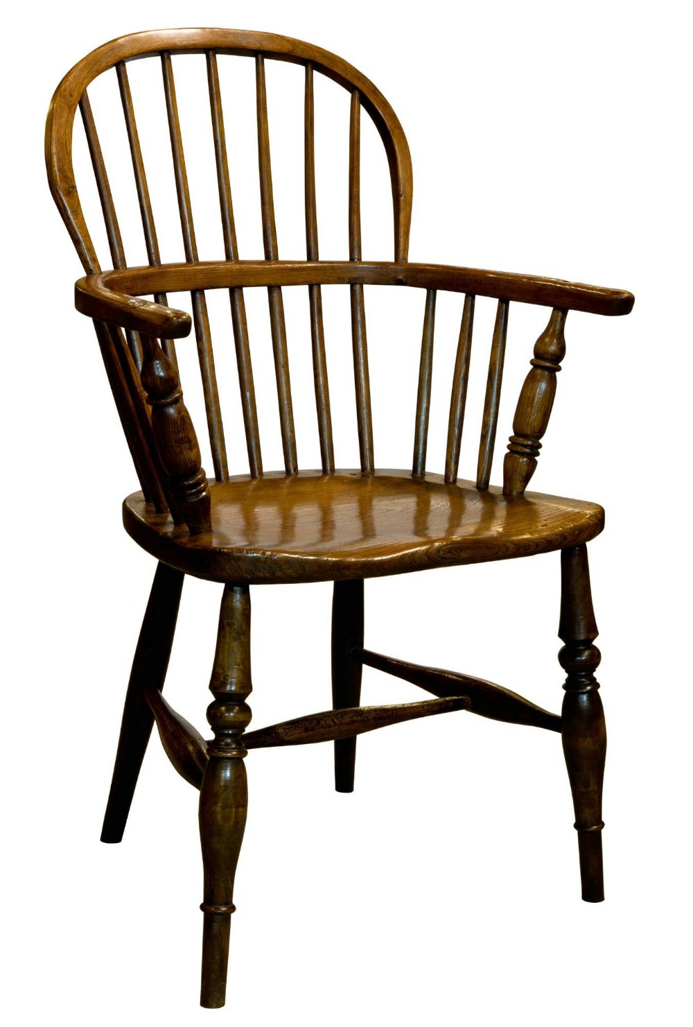 19th C Elm & Ash Hoop Back Windsor Chair