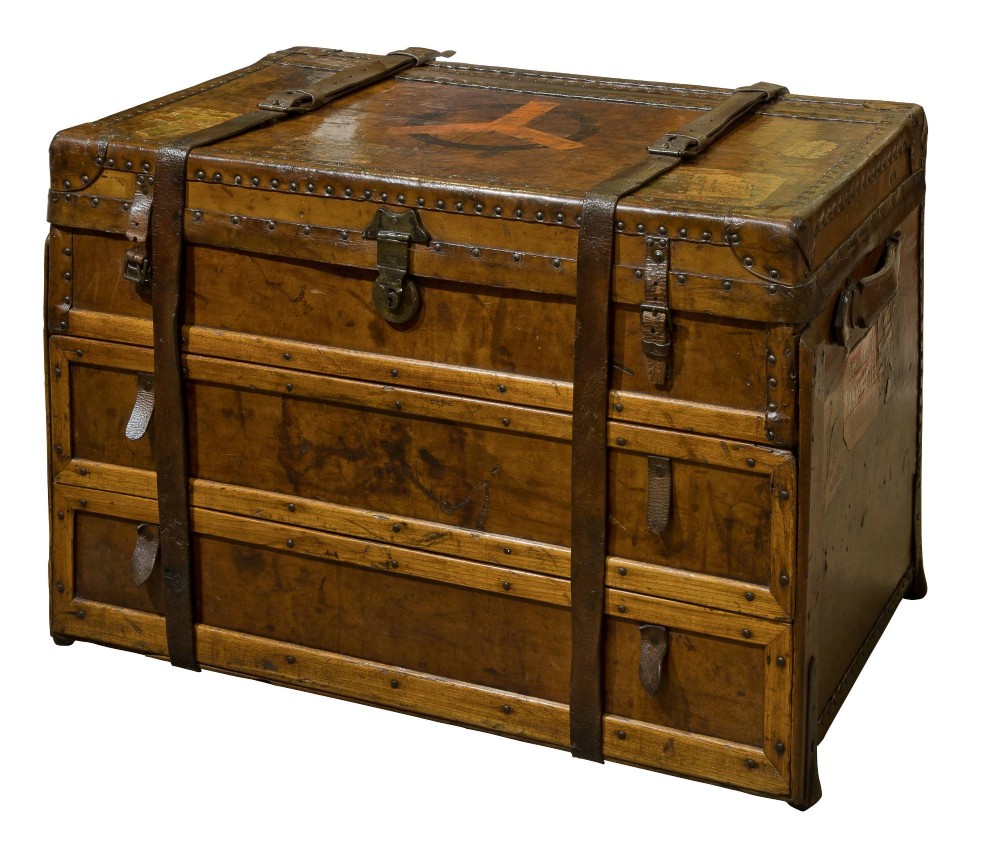 Leather Steamer Trunk Circa 1880-1900