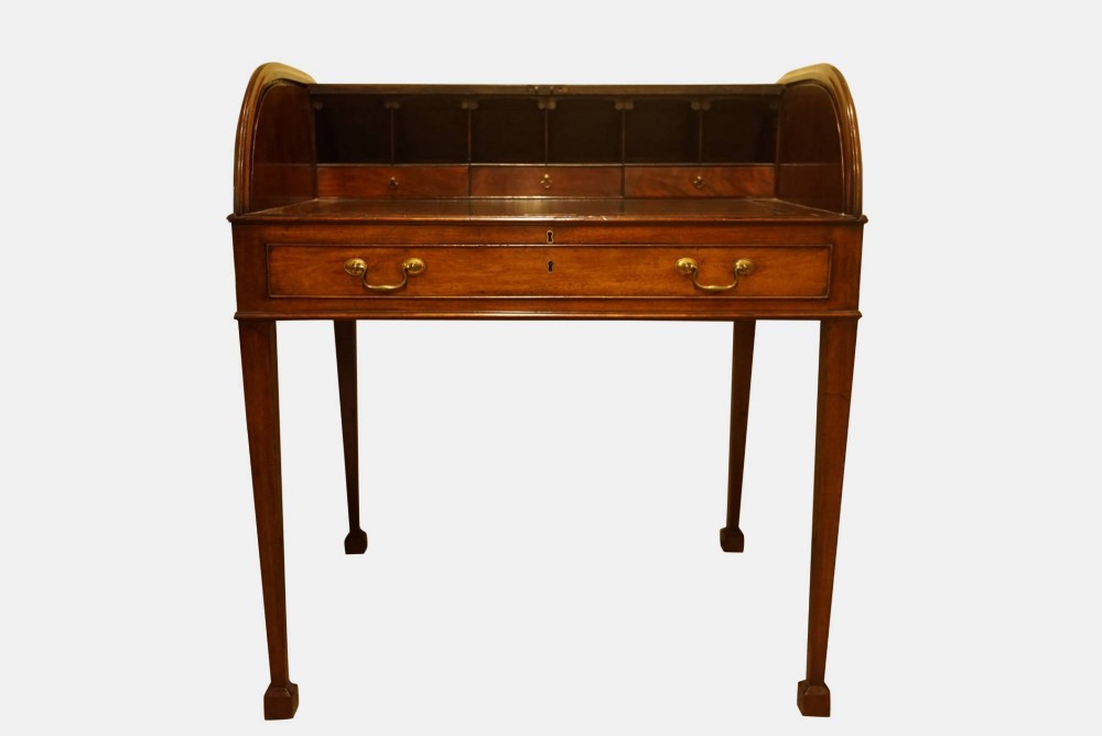 Geo III Mahogany Tambour Writing Desk
