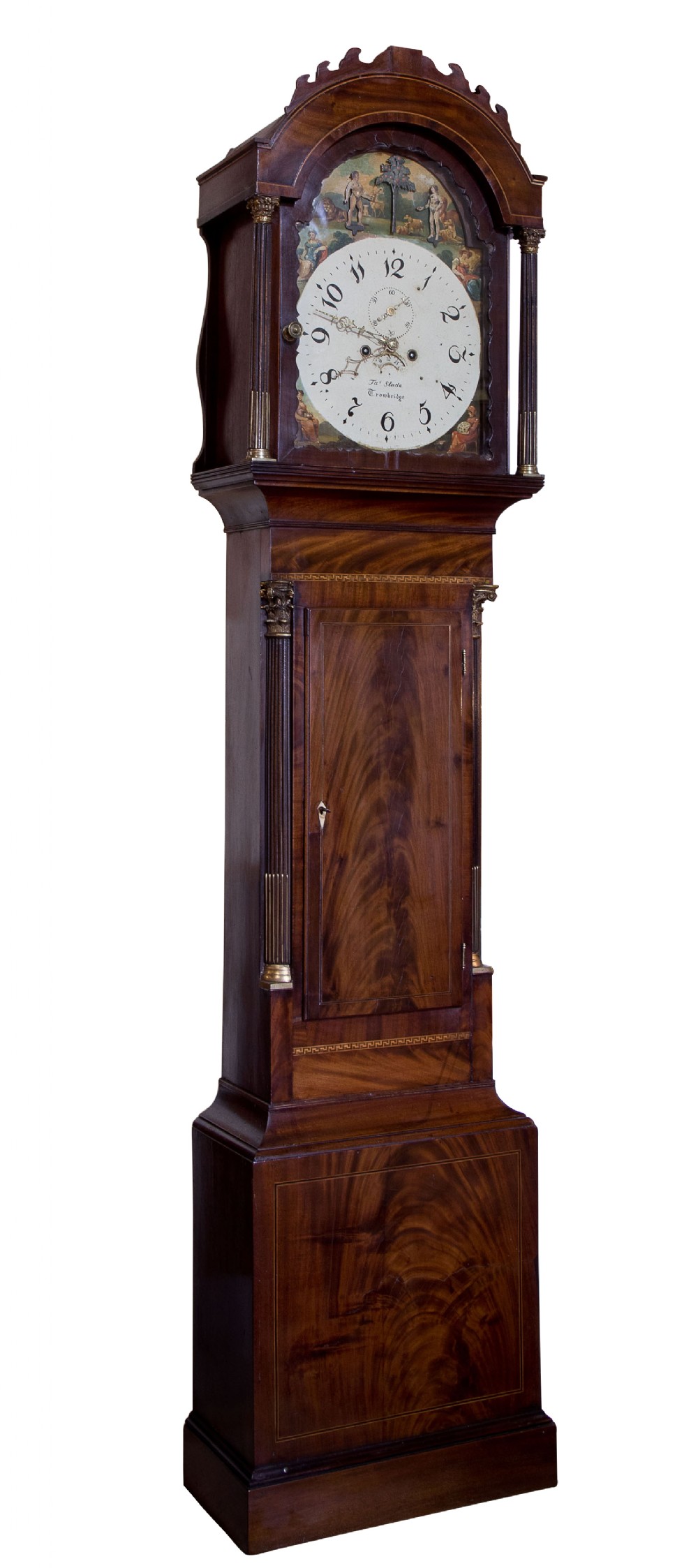 Mahogany Long Case Clock-Jas Slade, Trowbridge