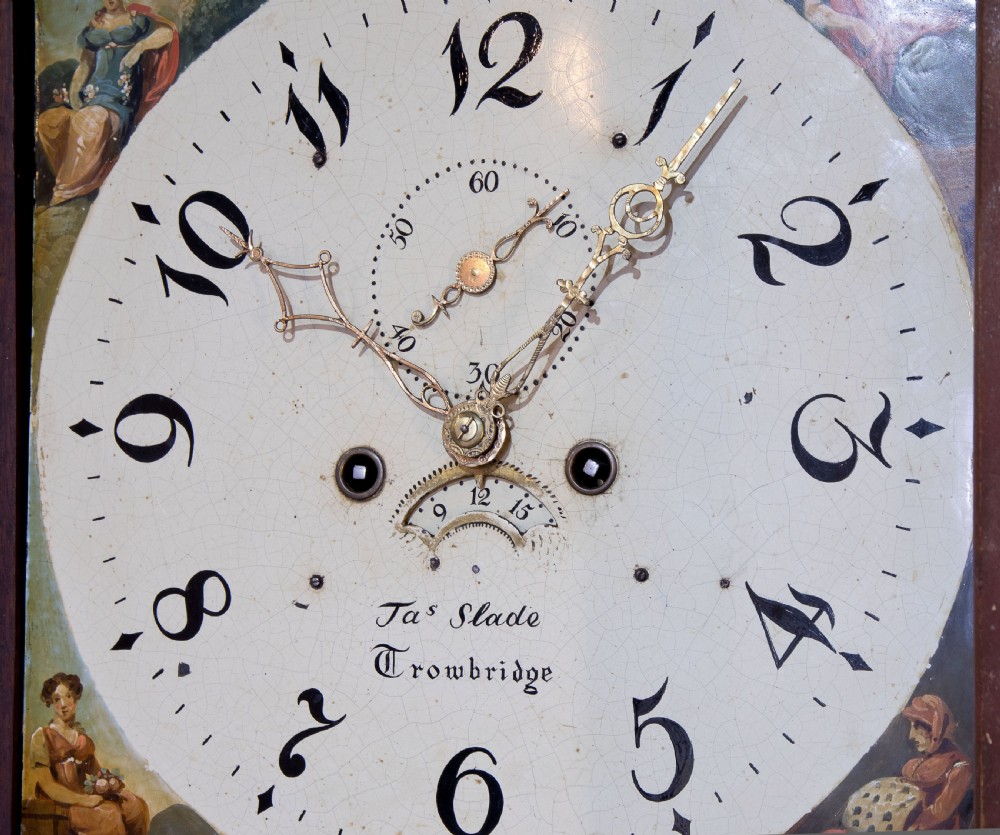 Mahogany Long Case Clock-Jas Slade, Trowbridge View VI