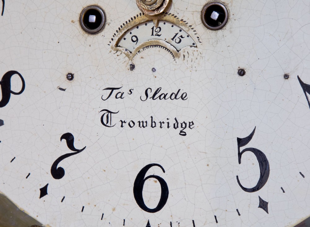 Mahogany Long Case Clock-Jas Slade, Trowbridge View VII