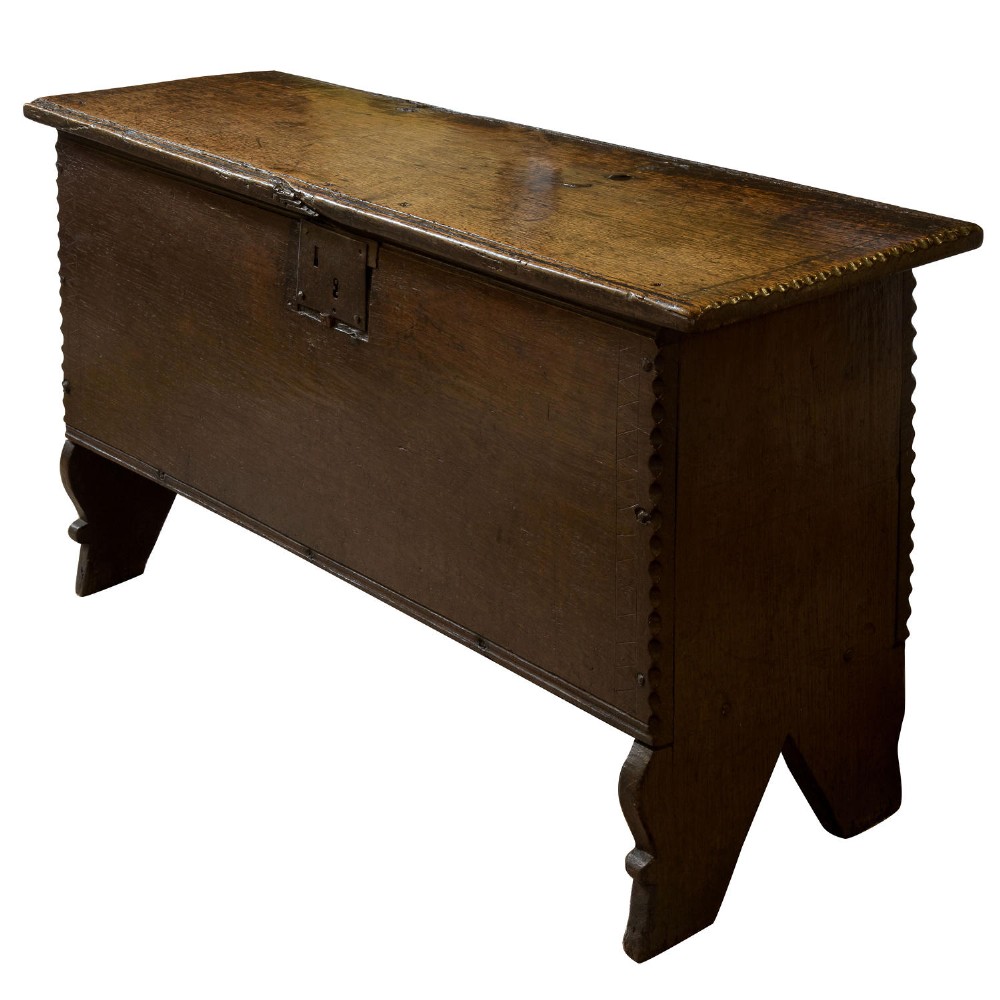 17th century oak 6 plank coffer