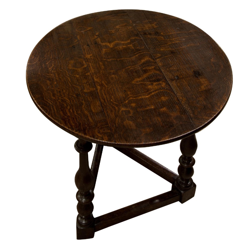 Round oak cricket table 