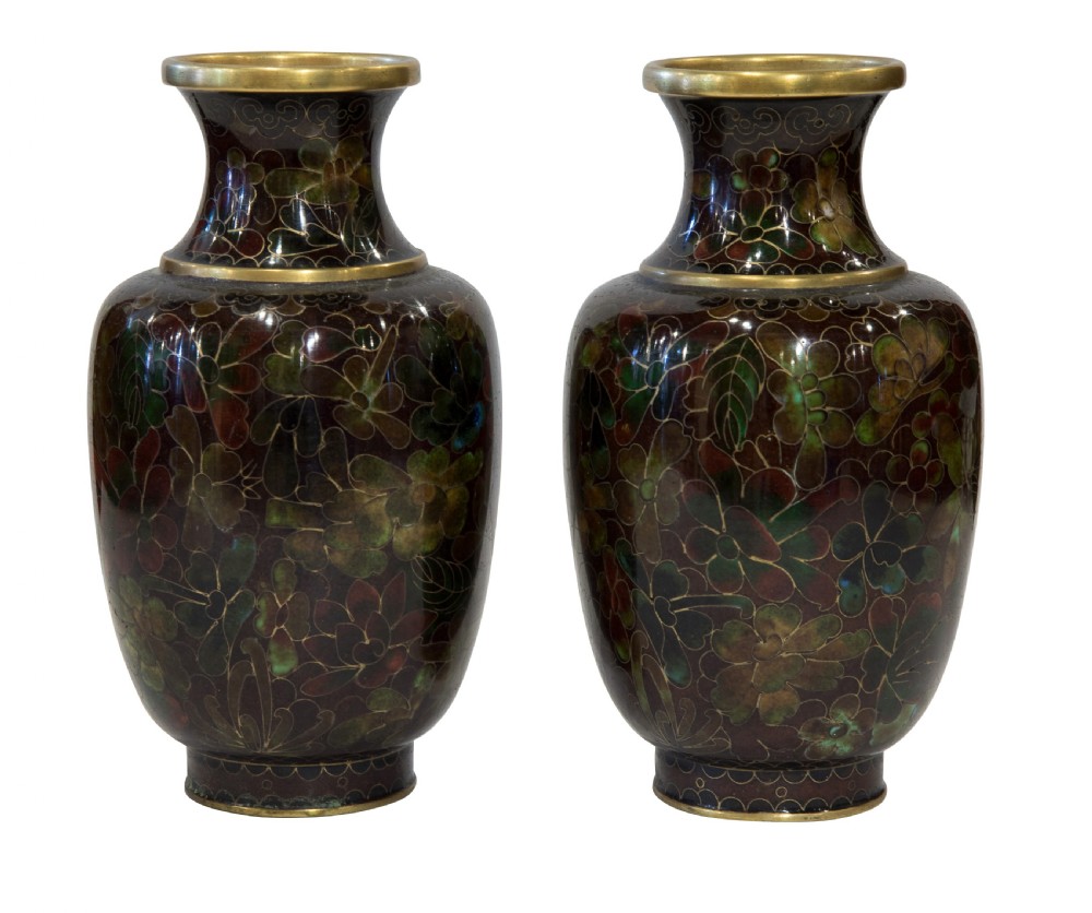 Pair of Cloisonne vases