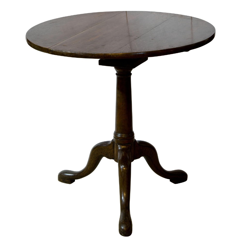 
George III oak birdcage circular tripod table