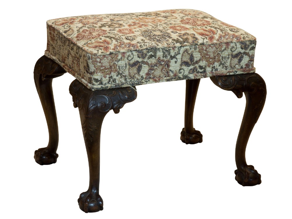 Chippendale style mahogany stool c1880