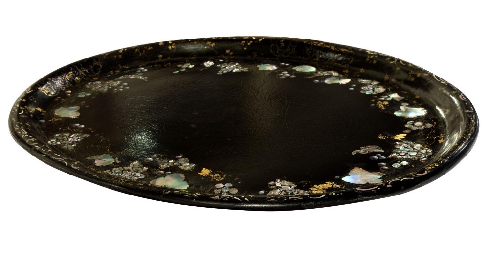 Victorian papier mache tray c1860
