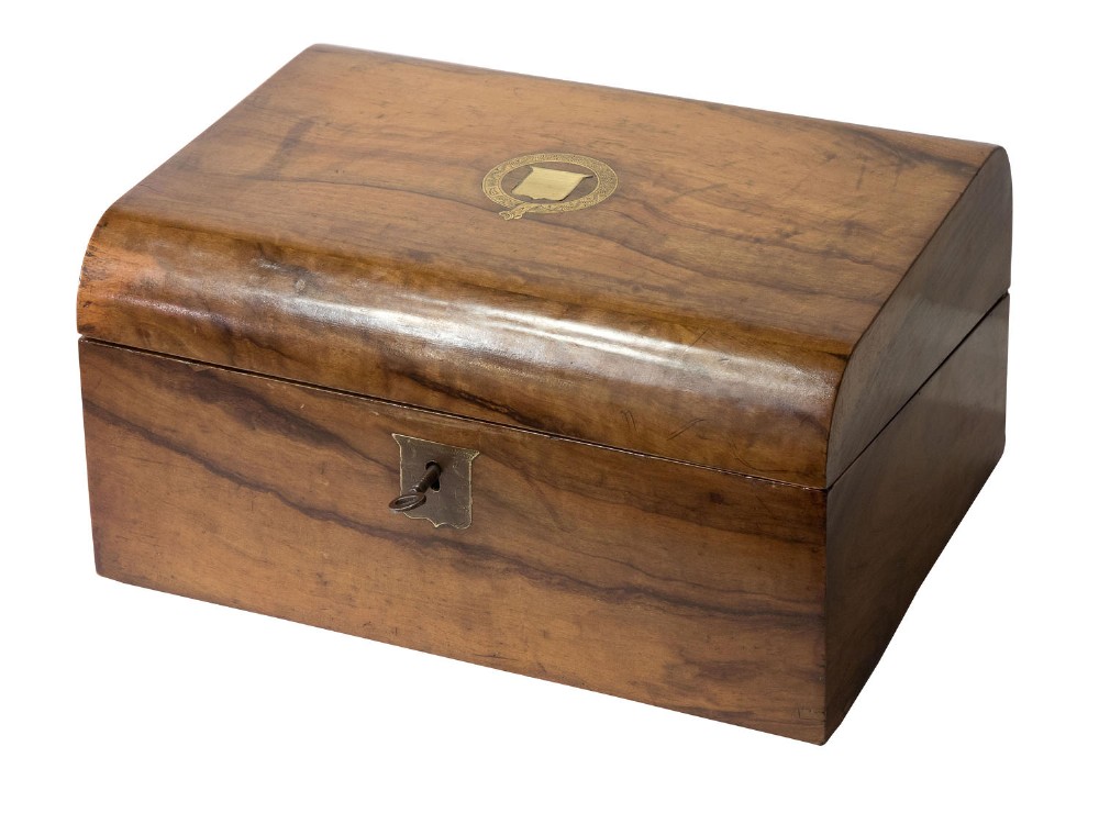 Victorian walnut writing slope