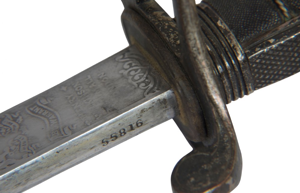 Royal Artillery officers sword in its leather field scabbard View VII