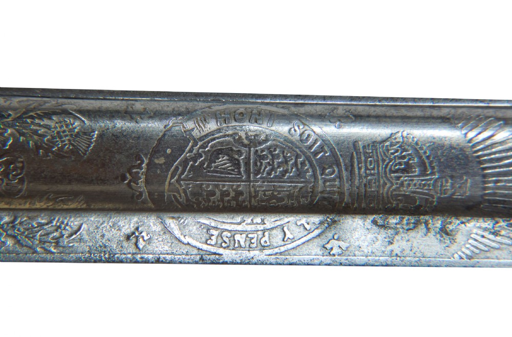 Royal Artillery officers sword in its leather field scabbard View VIII