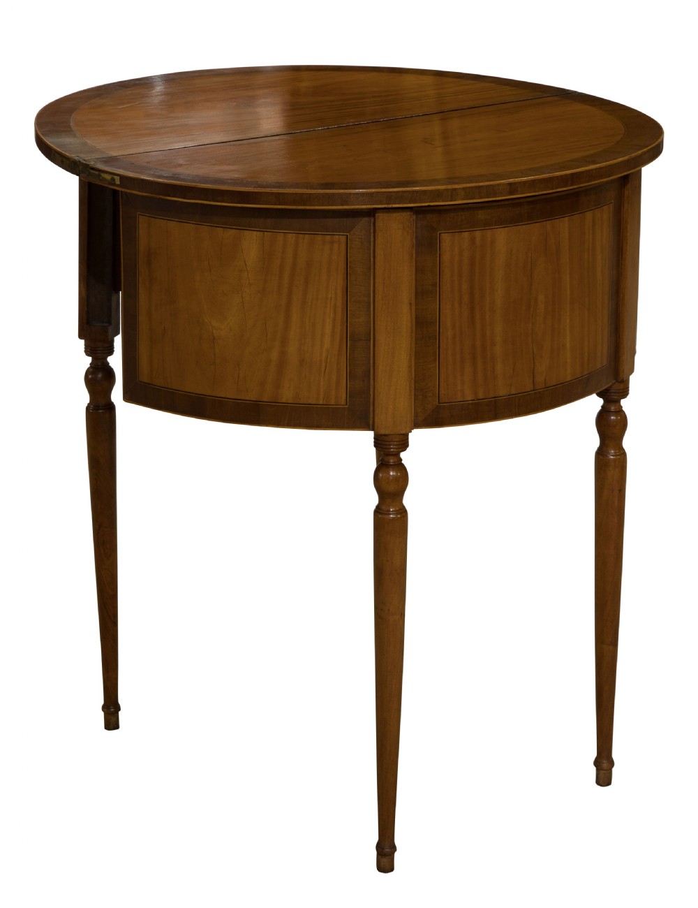 George III style century satinwood demi-lune commode View II