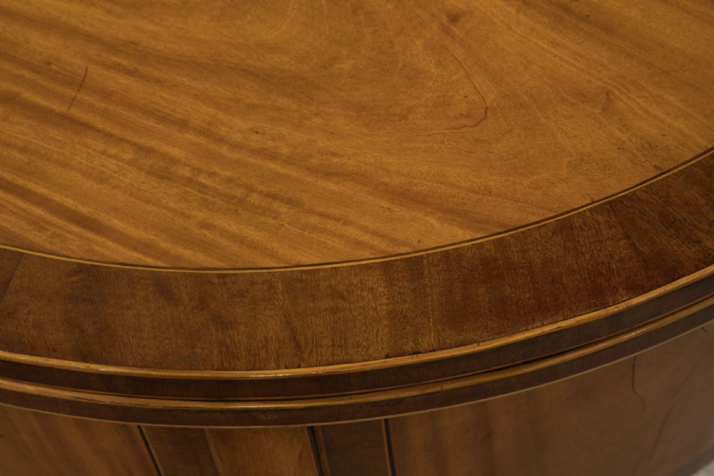 George III style century satinwood demi-lune commode View VII