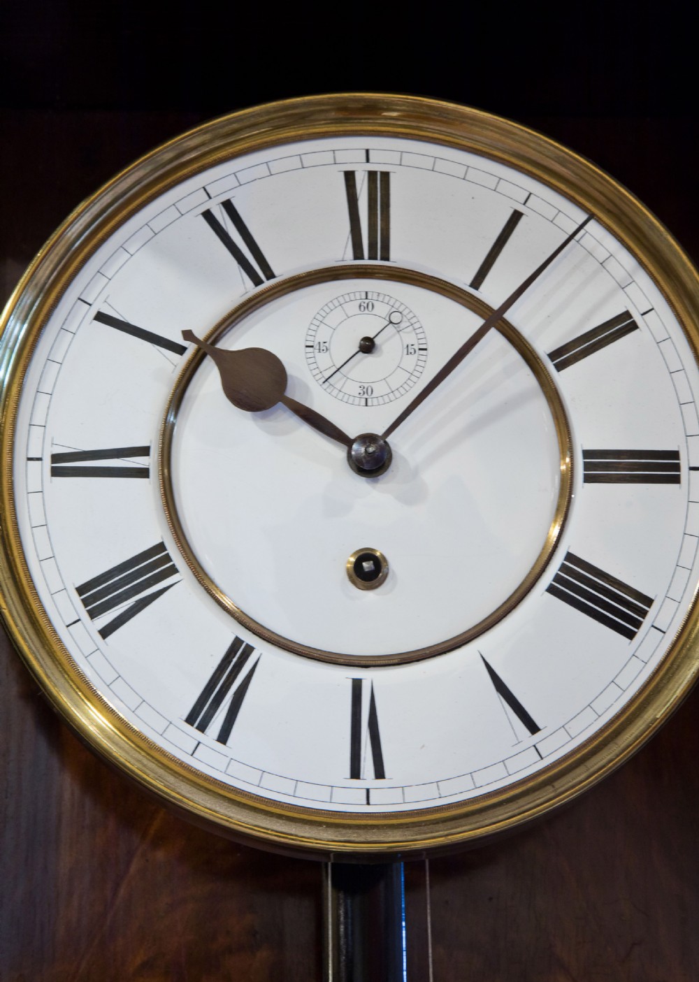 Single weight Vienna regulator timepiece by Lenzkirch View IV
