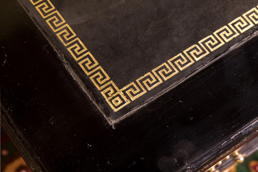 Aesthetic period ebonised writing table by James Shoolbred & Co View VI