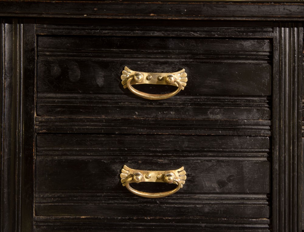Aesthetic period ebonised writing table by James Shoolbred & Co View VII