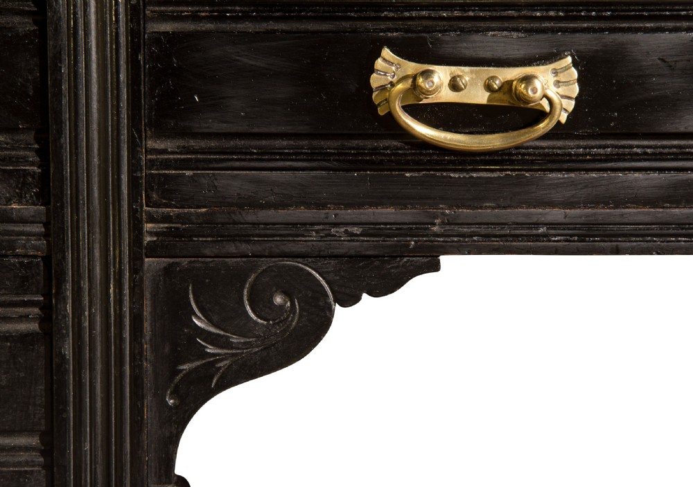 Aesthetic period ebonised writing table by James Shoolbred & Co View VIII