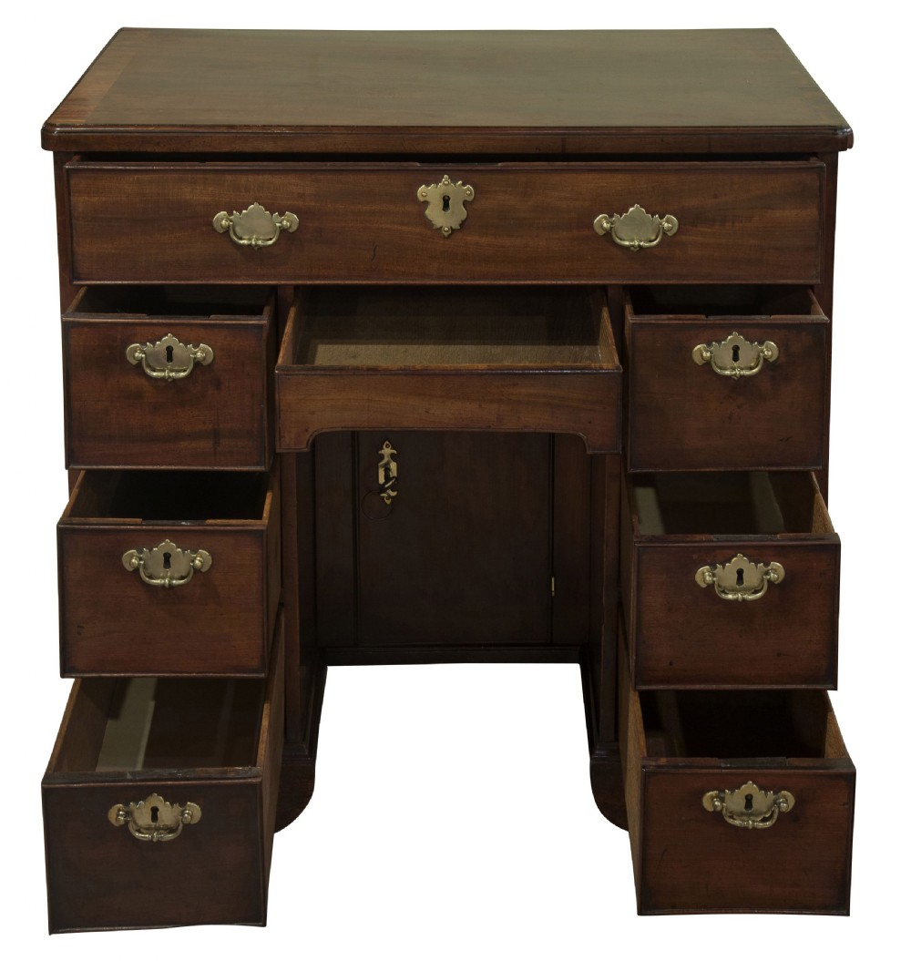 George III mahogany kneehole desk View III