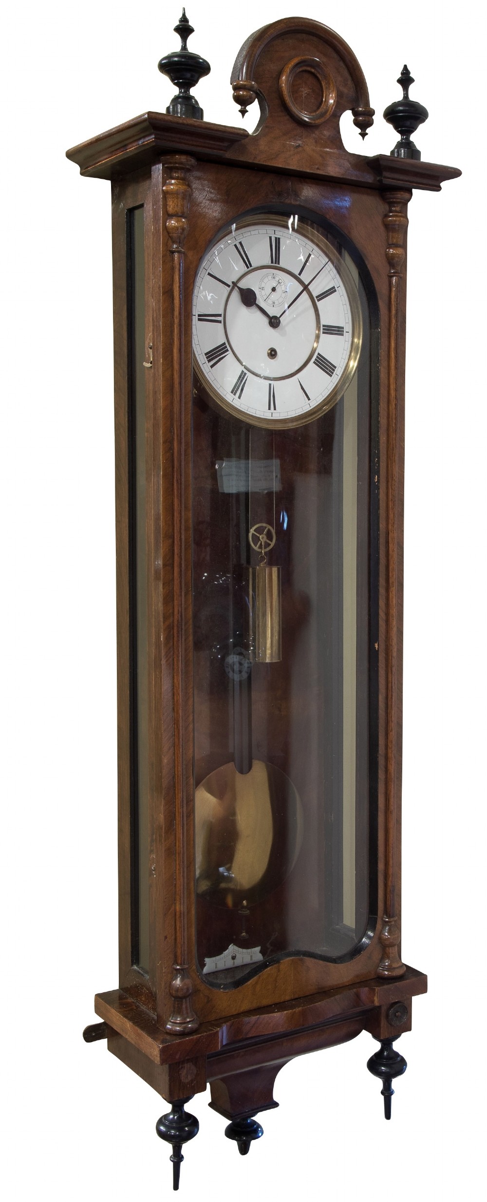 Single weight Vienna regulator timepiece by Lenzkirch