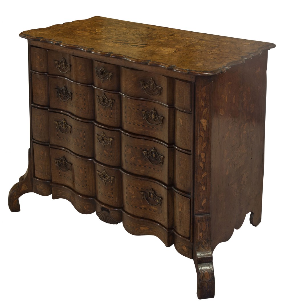 Dutch bombe chest of drawers 18thc