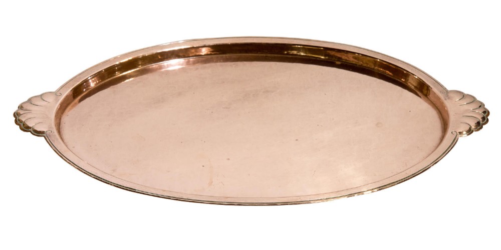 Arts & Crafts oval copper tray c1900