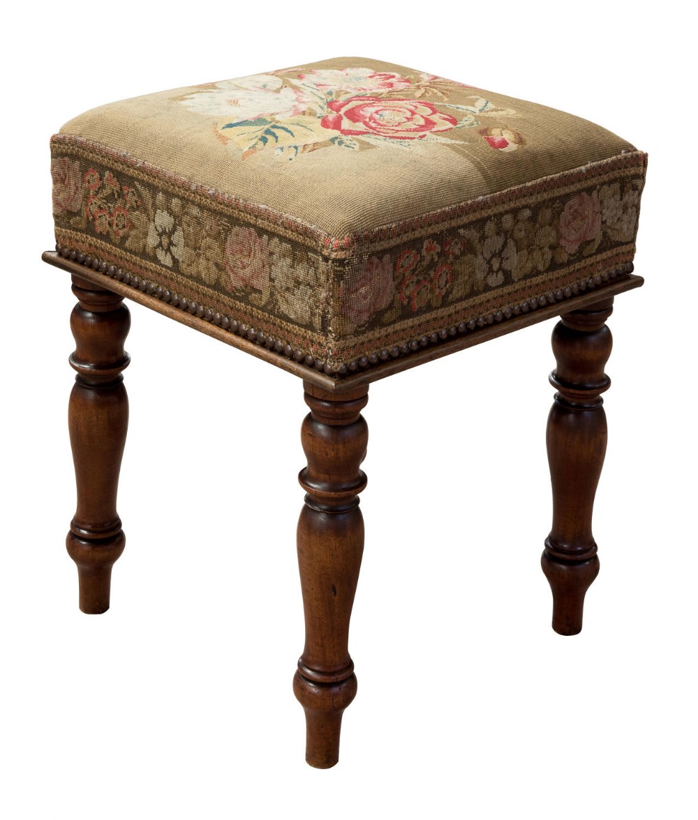 Victorian stool with embroidery