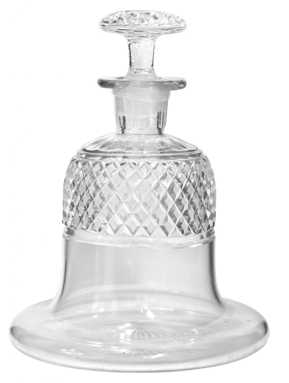 Hobnail cut glass ships decanter