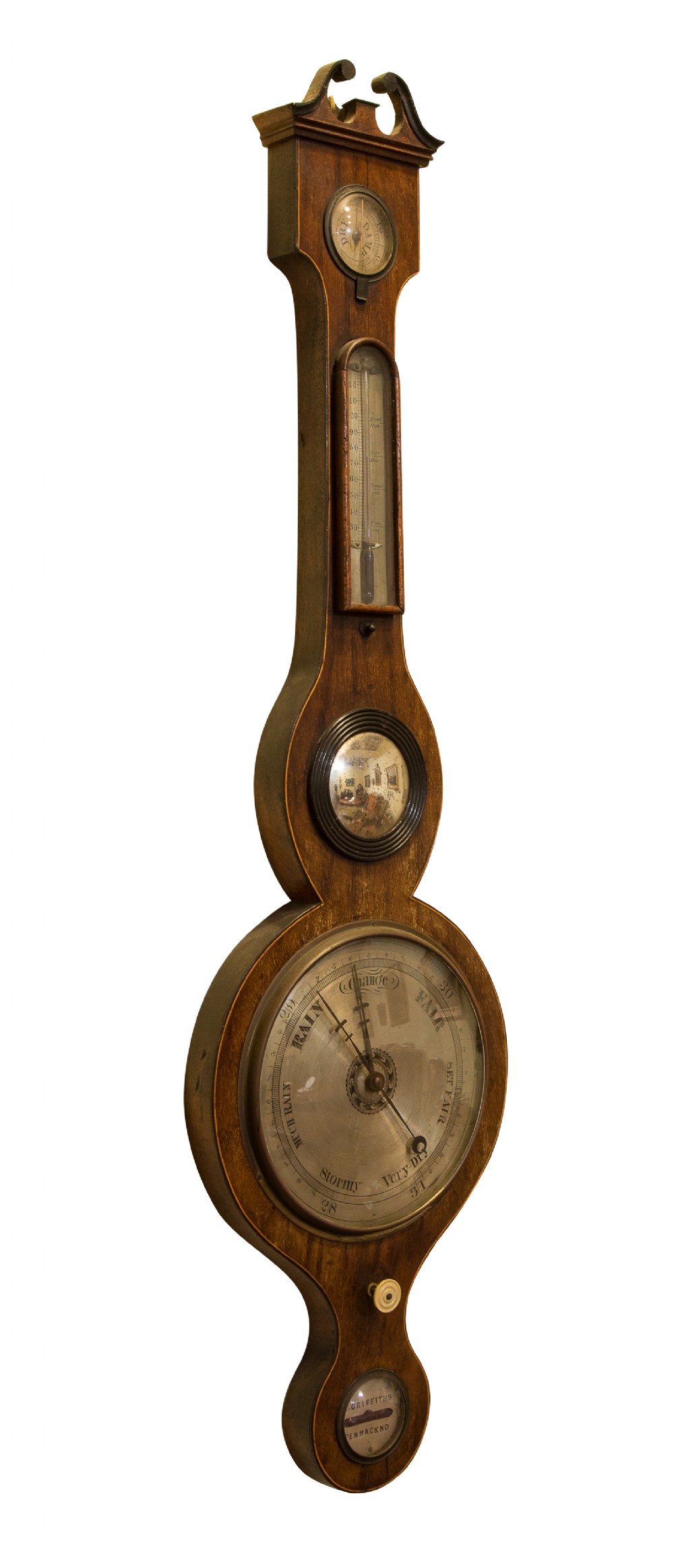 19thC mahogany barometer