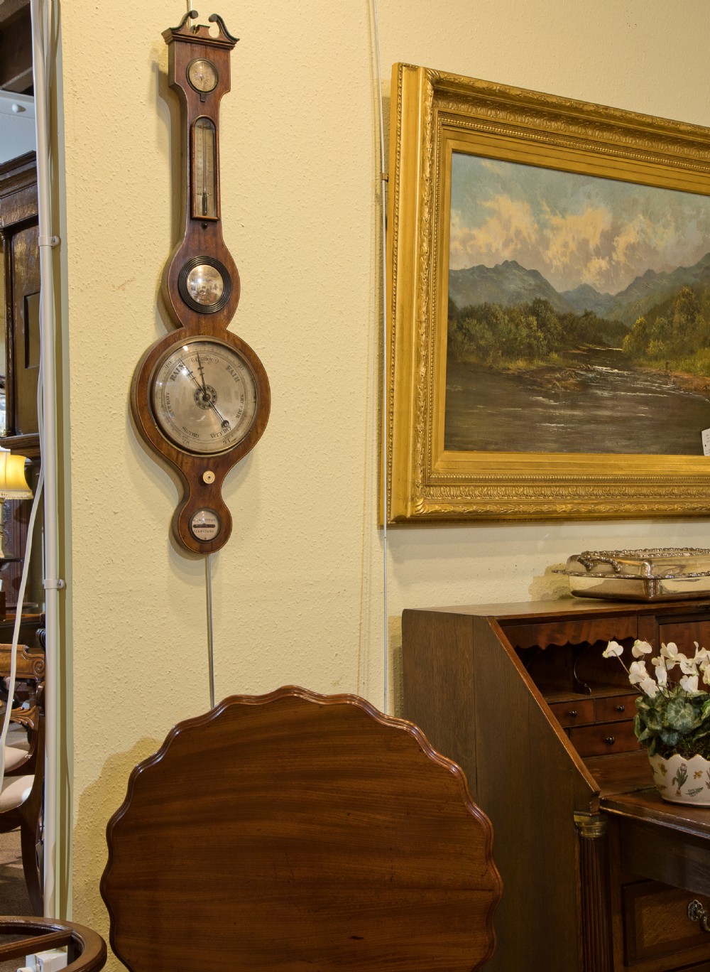 19thC mahogany barometer View VIII