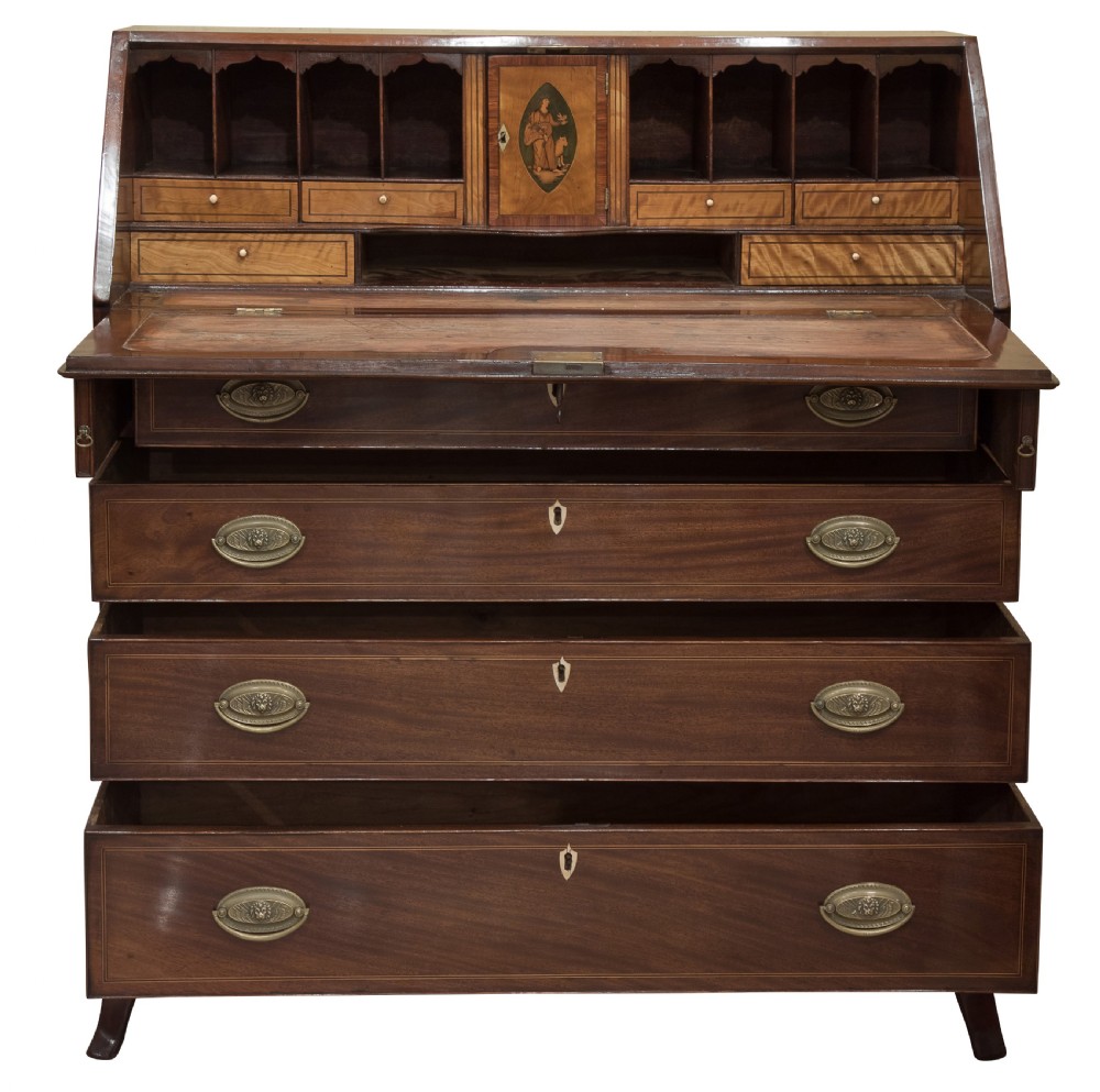 George III mahogany bureau View III
