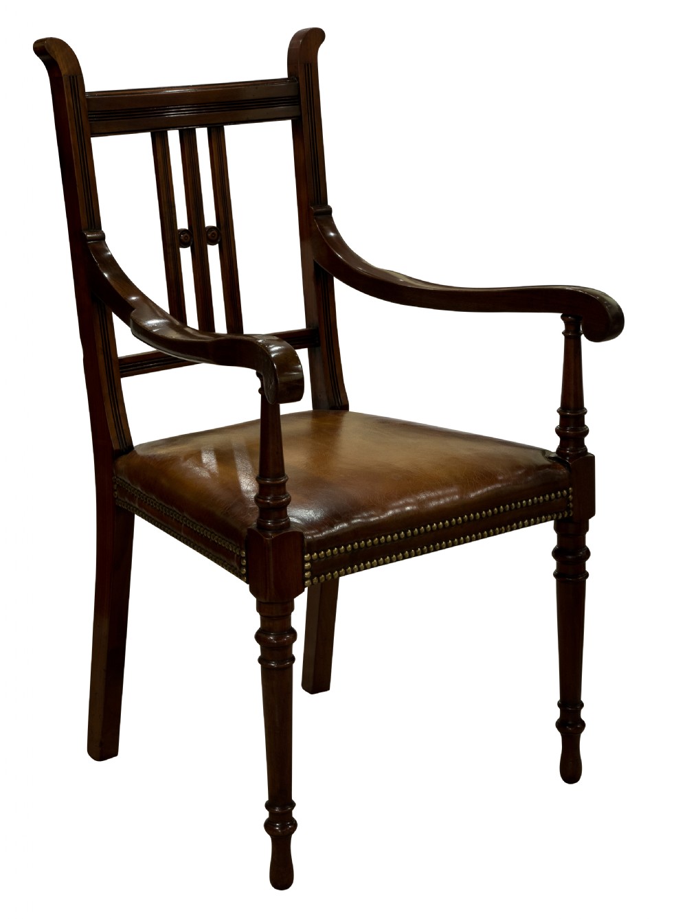 Edwardian decorative mahogany desk chair