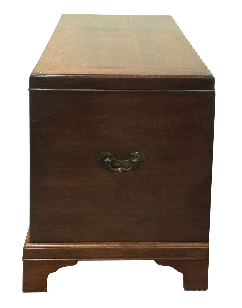 George III mahogany storage chest with bronze handles View III
