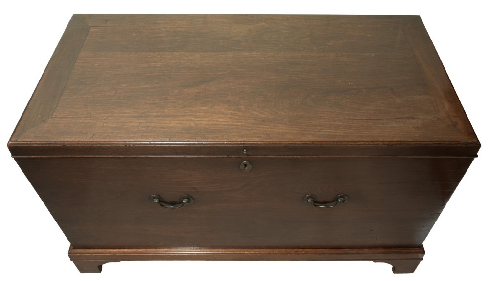 George III mahogany storage chest with bronze handles View IV