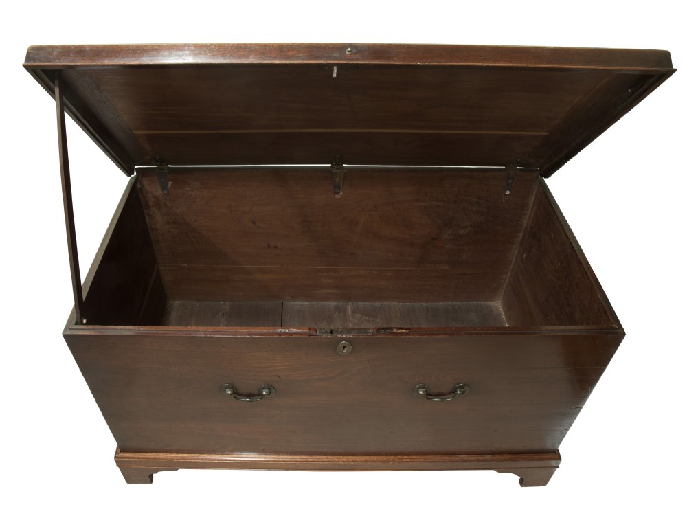 George III mahogany storage chest with bronze handles View V
