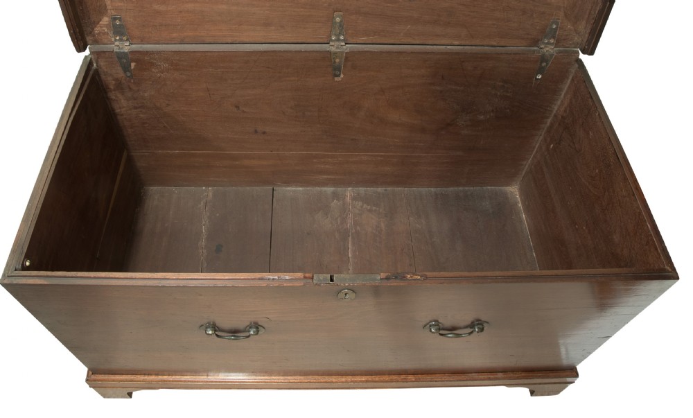 George III mahogany storage chest with bronze handles View VI