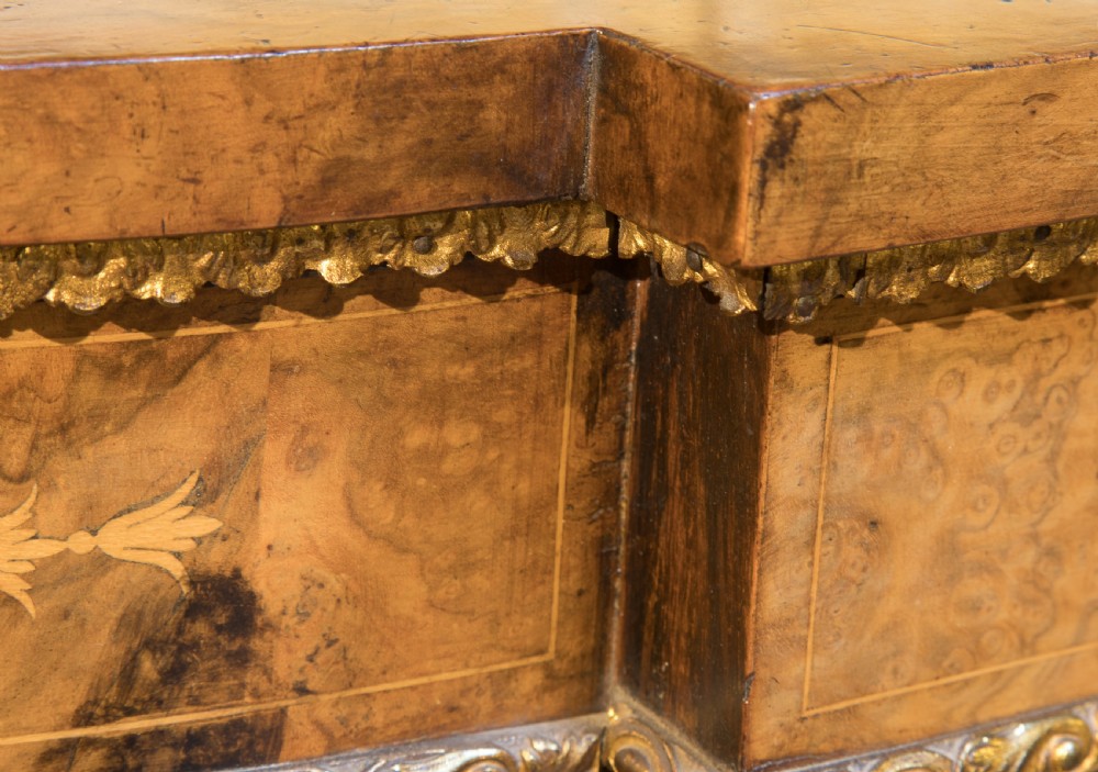 Victorian inlaid walnut & bow-ended credenza c1860 View XI
