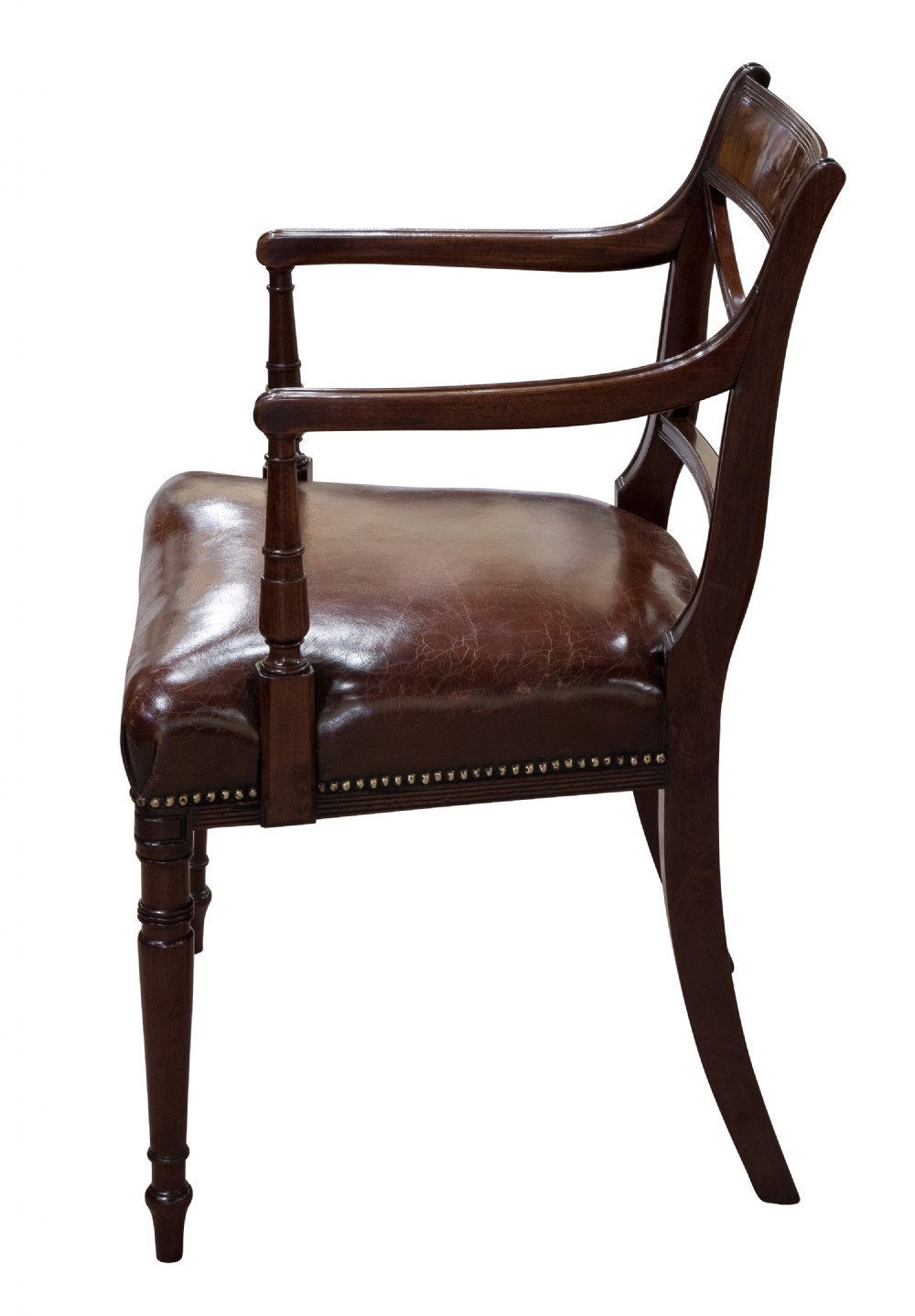 George III mahogany & leather desk chair c1800 View IV
