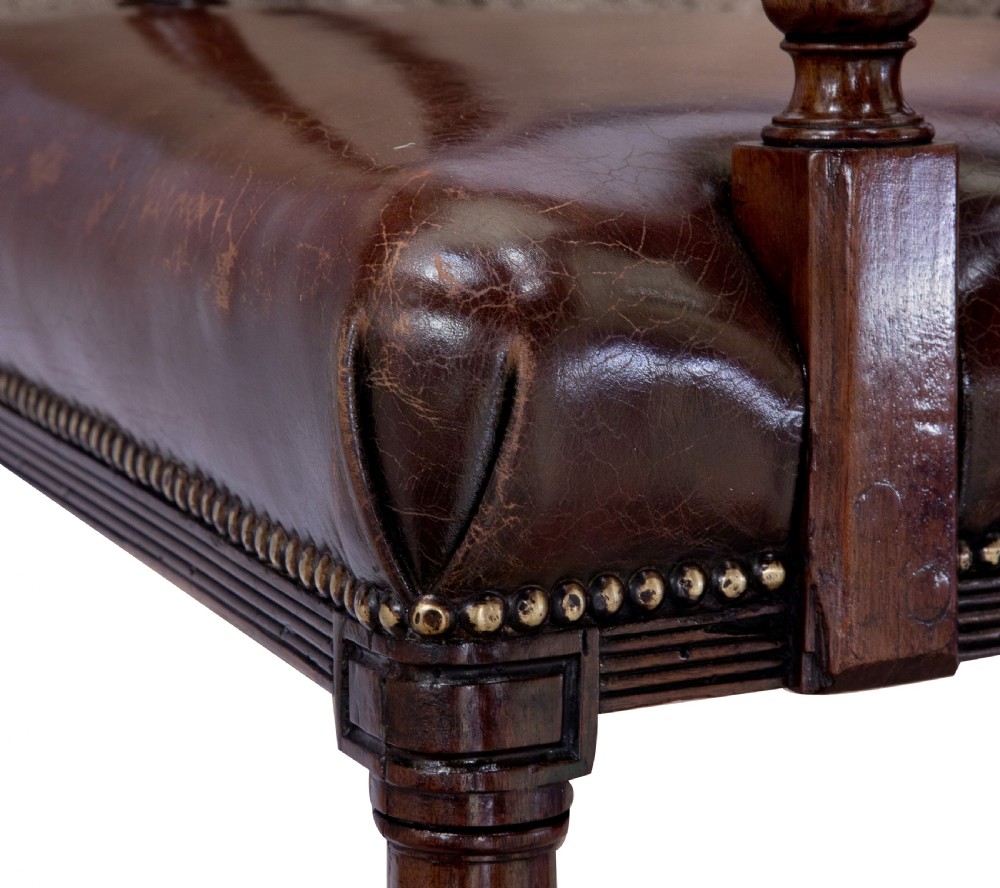 George III mahogany & leather desk chair c1800 View V