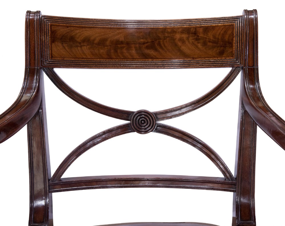 George III mahogany & leather desk chair c1800 View VII