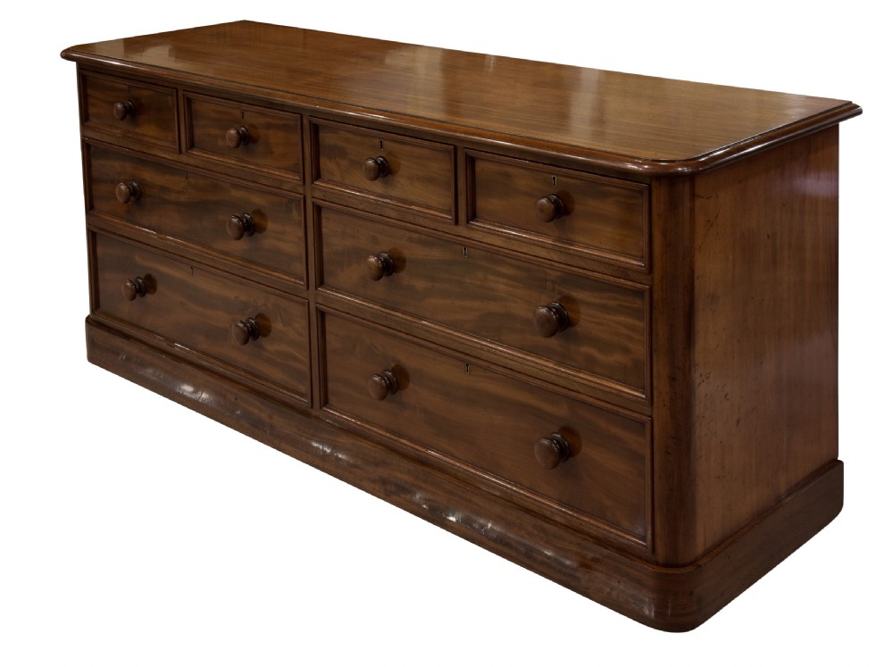 Rare 19thC double bank chest of drawers c1850