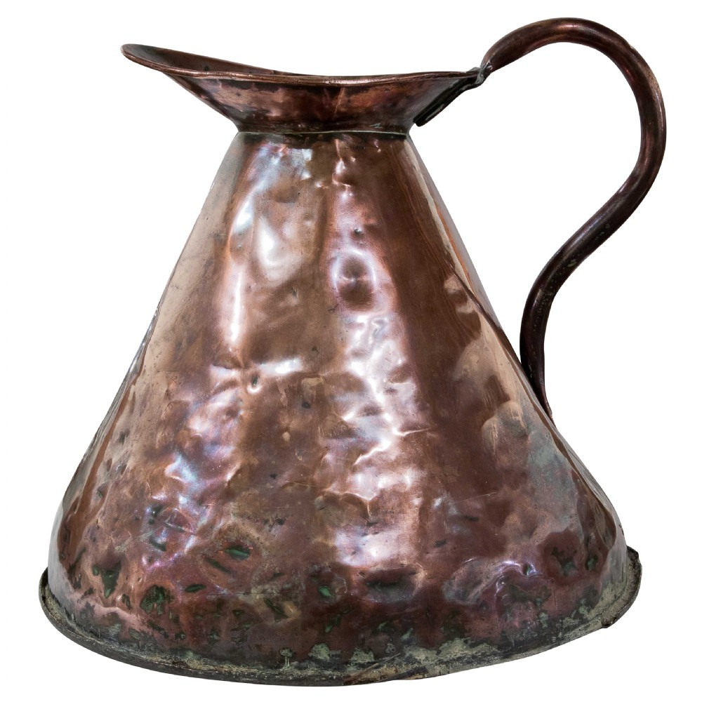 Heavy 19th Century Victorian copper 'Harvest' jug