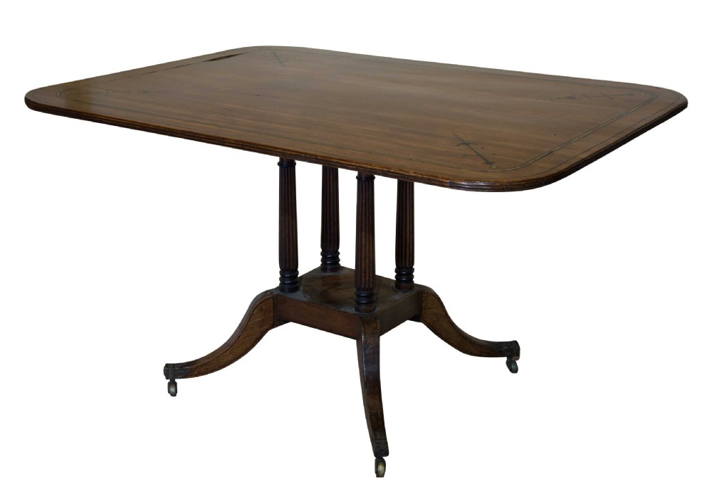 Regency mahogany & brass inlaid breakfast table