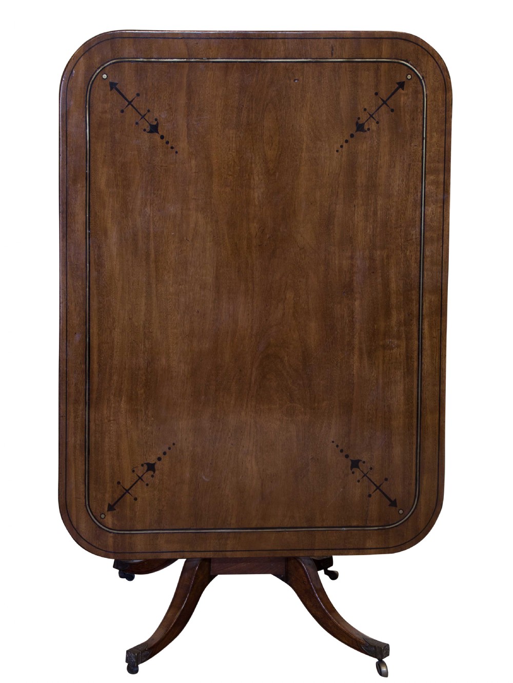 Regency mahogany & brass inlaid breakfast table View III