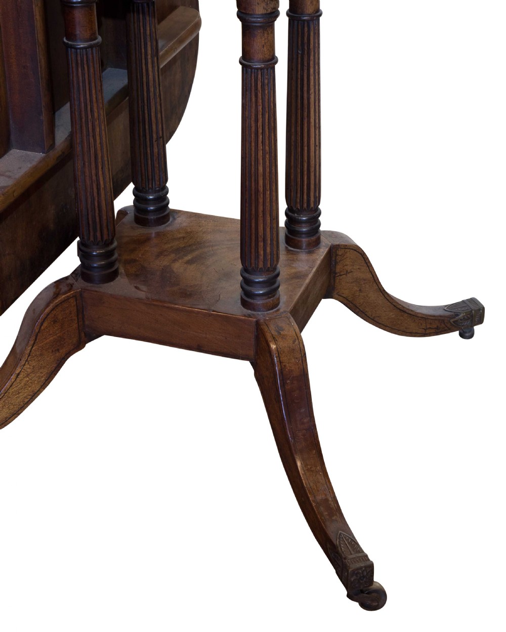 Regency mahogany & brass inlaid breakfast table View V