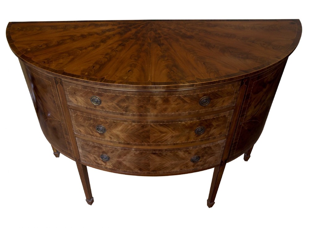 19thC Sheraton revival bow front sideboard View IV